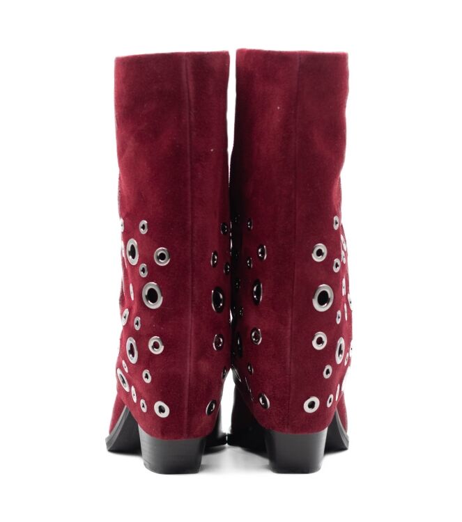 Julie Dee Julie Dee dames enkellaarsjes rood suede Crosta Amarone Julie Dee Enkellaarsjes met Hak in Rood online kopen