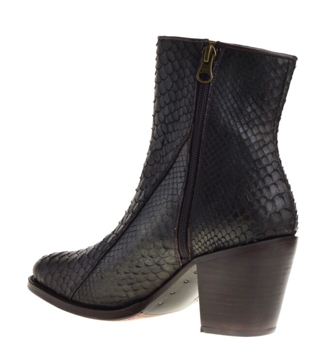 Tony Mora Tony Mora dames enkellaarsjes bruin piton Ption Cafe Mate Tony Mora Juana Dames Western Enkellaarsjes in Bruin online kopen