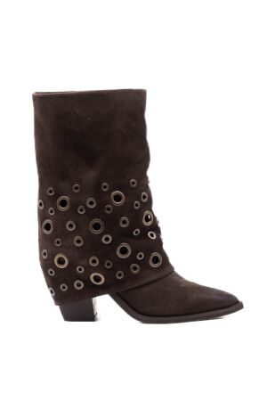 Julie Dee dames enkellaarsjes kap bruin