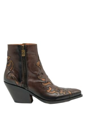 jo ghost dames enkellaarsjes bruin combi