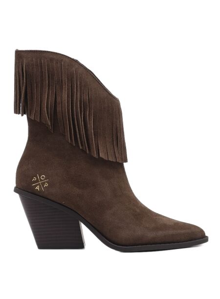 Popa Dames enkellaarsjes bruin suede