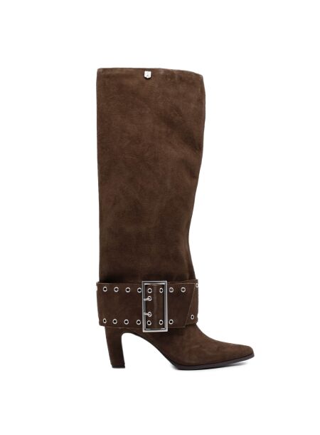 Popa Dames enkellaarsjes bruin suede