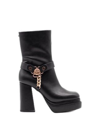 Buffalo dames enkelboots plateau zwart