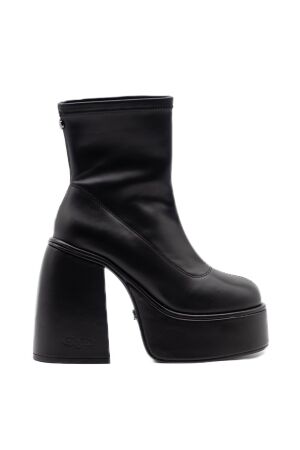 buffalo dames enkellaarsje plateau zwart