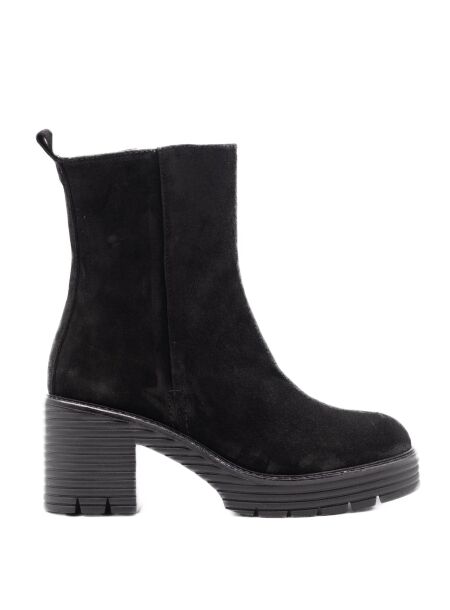 Belang Dames enkelboots plateau zwart
