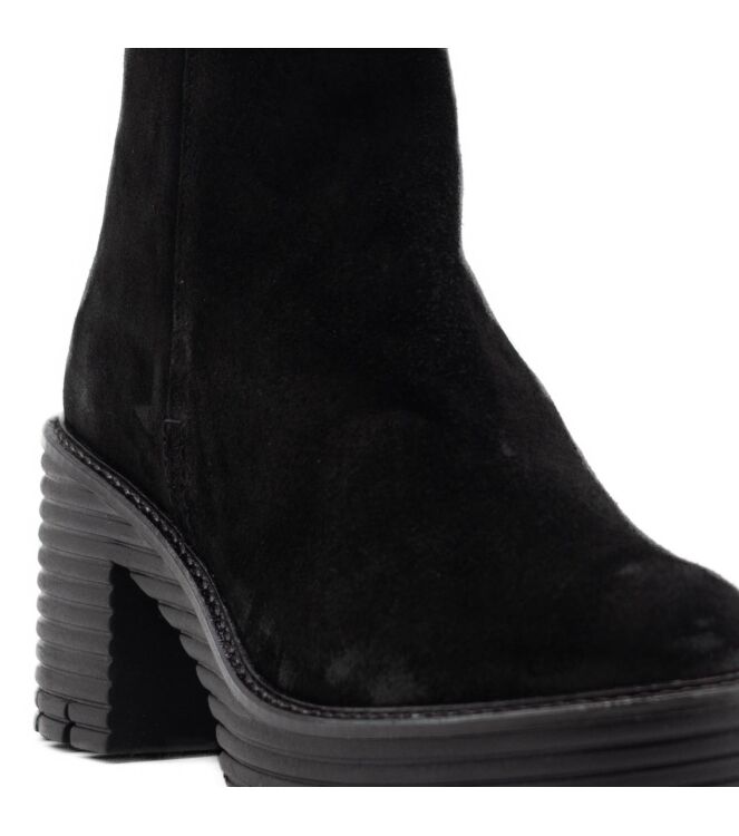 Belang Belang dames enkelboots plateau zwart Velour Negro Belang Dames Platform Enkellaarzen in Zwart online kopen