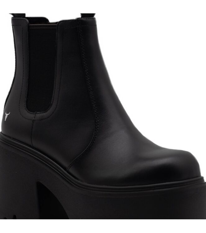Windsor Smith Windsor Smith dames enkellaars zwart Black Windsorsmith Dames Platform Enkellaarzen in Zwart online kopen