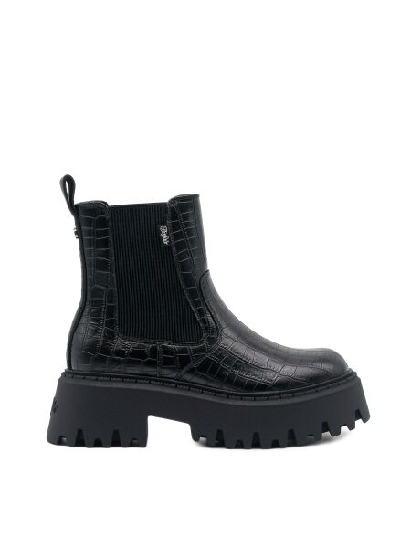 Buffalo Dames enkelboots plateau zwart