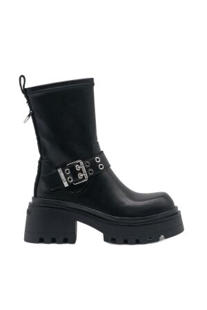 Buffalo dames enkelboots plateau zwart