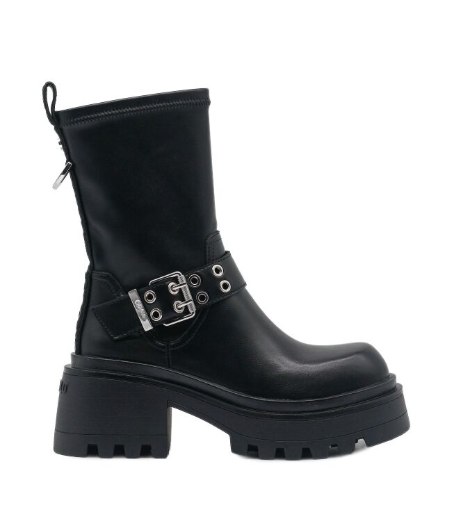 Buffalo Buffalo dames enkelboots plateau zwart Vegan Nappa Black Buffalo Dames Platform Enkellaarzen in Zwart online kopen