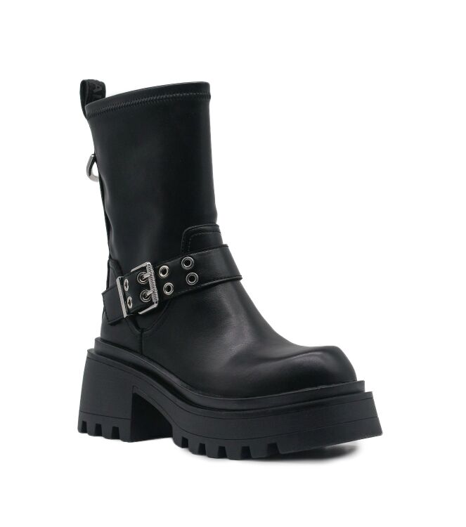 Buffalo Buffalo dames enkelboots plateau zwart Vegan Nappa Black Buffalo Dames Platform Enkellaarzen in Zwart online kopen