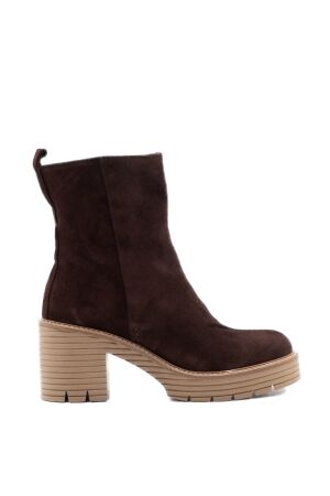 Belang dames enkelboots plateau bruin