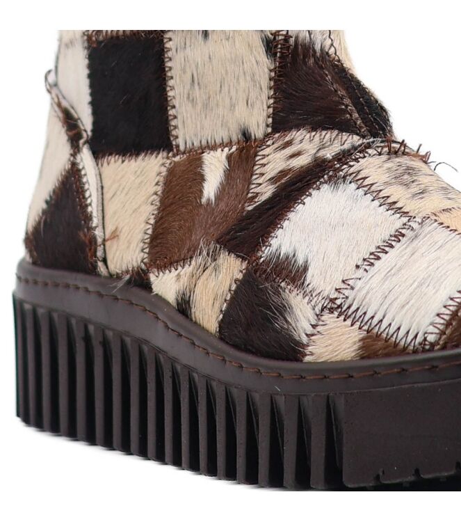 Art Art dames enkelboots plateau bruin Patchwork Multi Texas Art Dames Platform Enkellaarzen in Bruin online kopen