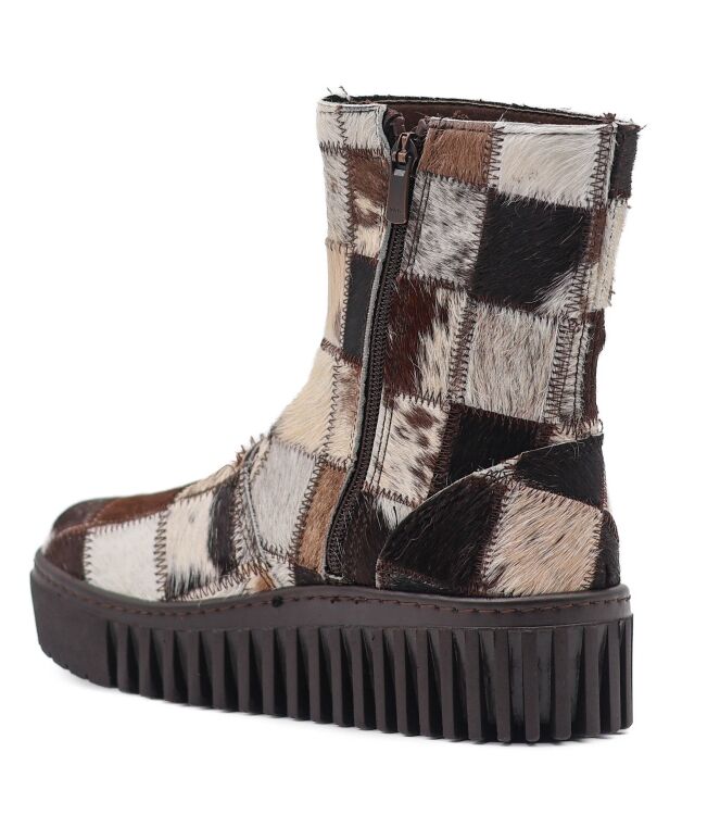 Art Art dames enkelboots plateau bruin Patchwork Multi Texas Art Dames Platform Enkellaarzen in Bruin online kopen