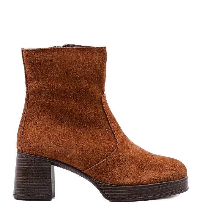 BTMR BTMR dames enkellaarsje plateau bruin Marron BTMR Dames Platform Enkellaarzen in Bruin online kopen