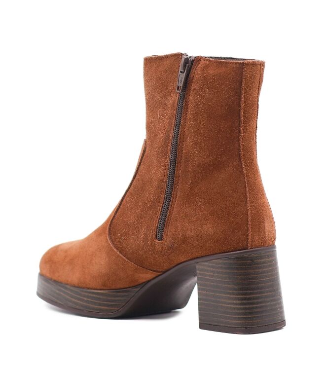 BTMR BTMR dames enkellaarsje plateau bruin Marron BTMR Dames Platform Enkellaarzen in Bruin online kopen