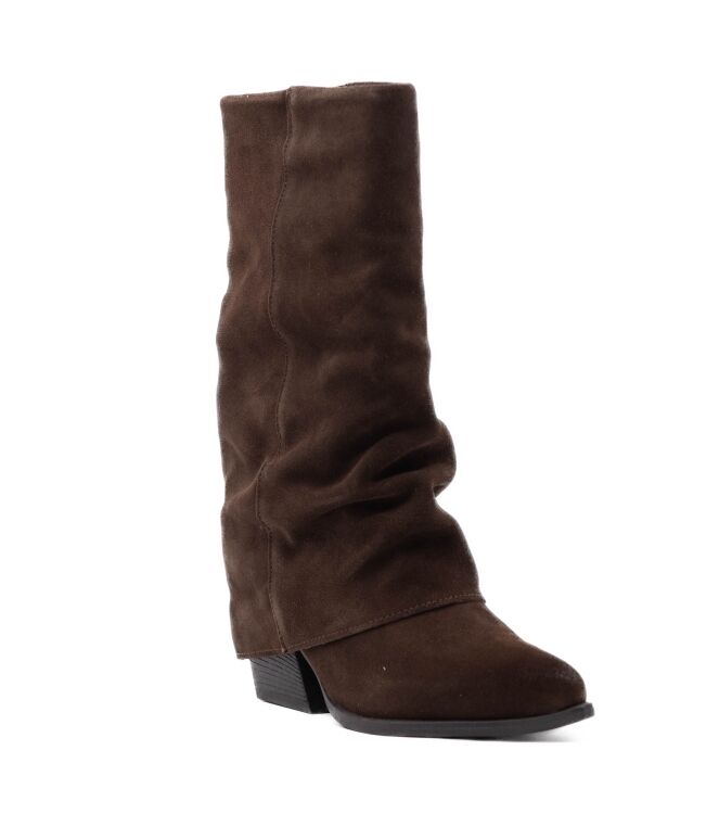 Haboob Haboob dames driekwart laarzen bruin Dark Brown Haboob by Poelman Dames driekwart-laarsjes in Bruin online kopen