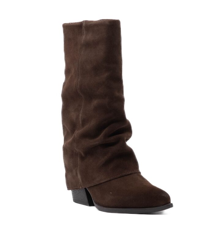Haboob Haboob dames driekwart laarzen bruin Dark Brown Haboob by Poelman Dames driekwart-laarsjes in Bruin online kopen