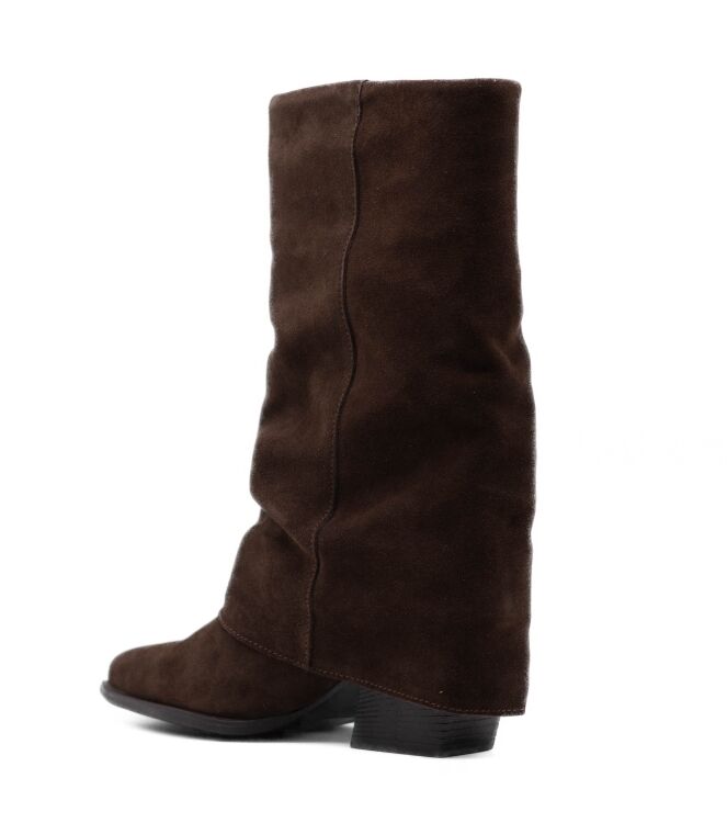 Haboob Haboob dames driekwart laarzen bruin Dark Brown Haboob by Poelman Dames driekwart-laarsjes in Bruin online kopen