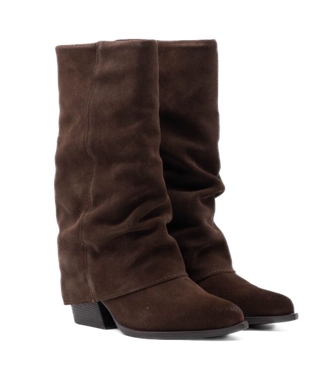 Haboob Haboob dames driekwart laarzen bruin Dark Brown Haboob by Poelman Dames driekwart-laarsjes in Bruin online kopen