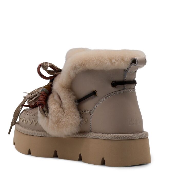 NAN-KU Couture NAN-KU Couture dames enkelboots gevoerd roze White Rose Nan-Ku Couture Dames Platform Enkellaarzen in Beige online kopen