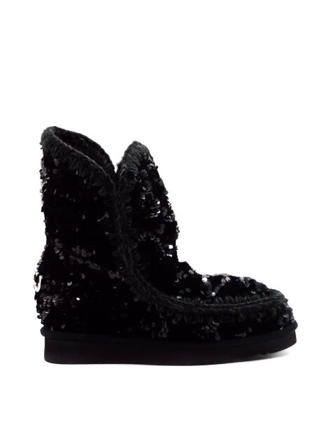Mou Mou Wedges Ankle Boots Black for Women 