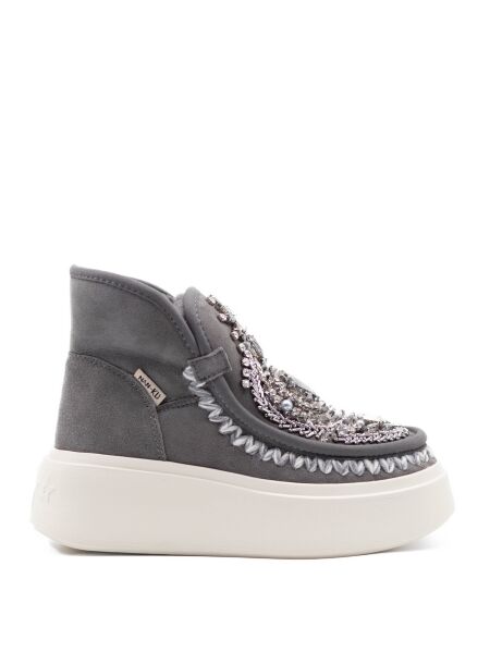 Nan-ku couture Dames enkelboots gevoerd grijs