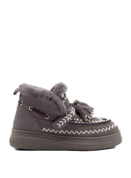 Nan-ku couture Dames enkelboots gevoerd grijs