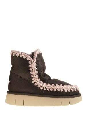 Mou dames enkelboots gevoerd bruin