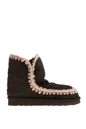 Mou dames enkelboots gevoerd bruin