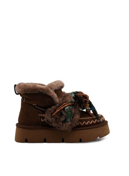 Nan-ku couture Dames enkelboots gevoerd bruin
