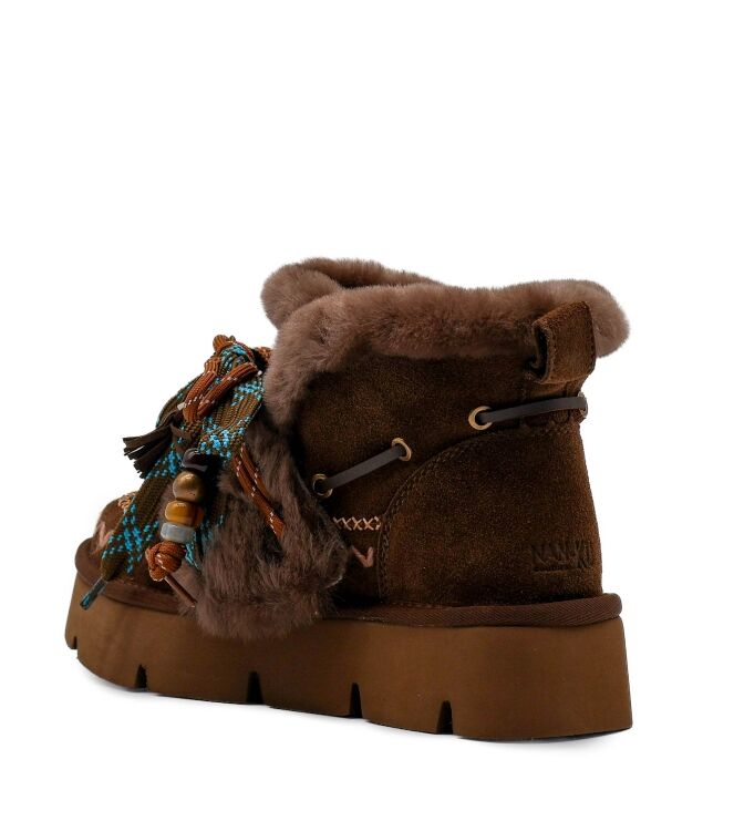NAN-KU Couture NAN-KU Couture dames enkelboots gevoerd bruin Fango Nan-Ku Couture Dames Platform Enkellaarzen in Bruin online kopen