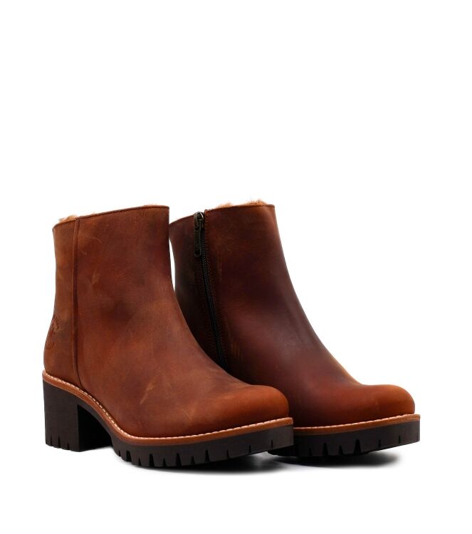 Panama Jack Panama Jack dames eneklboots gevoerd bruin Napa Cuero Panama Jack Dames Enkellaarzen in Bruin online kopen