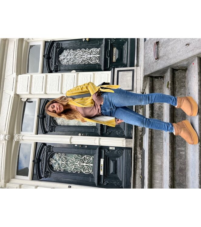 Colors of California Colors of California dames plateauboot gevoerd tan Tan Colors of California Dames Plateau Gevoerde Enkellaarzen in Naturel online kopen