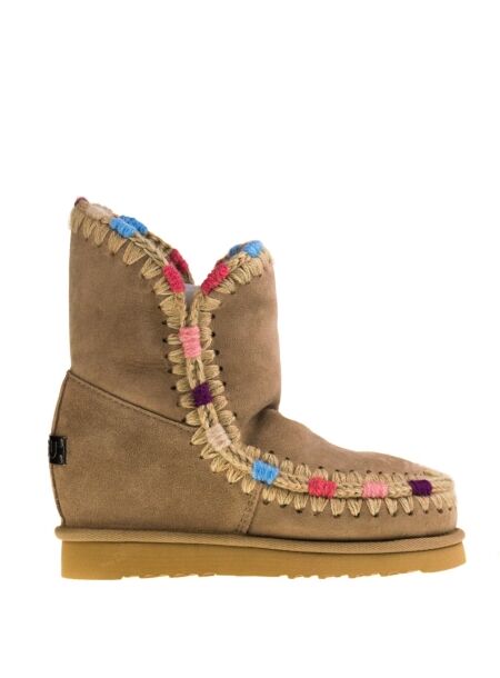 Mou Dames enkelboots gevoerd camel