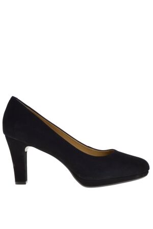 Maria Lya  dames pumps op hak zwart suede