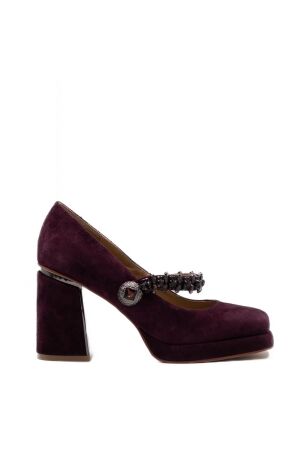 Alma en Pena dames pumps plateau paars suede