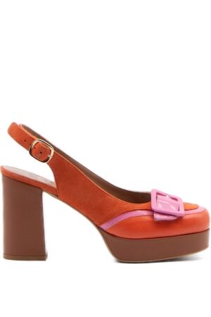 Fly London dames pumps plateau oranje roze