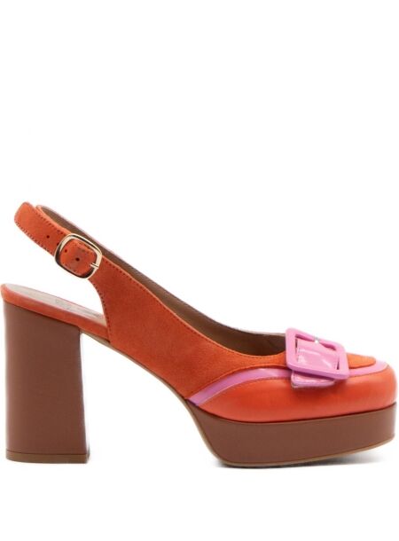 Fly london Dames pumps plateau oranje roze