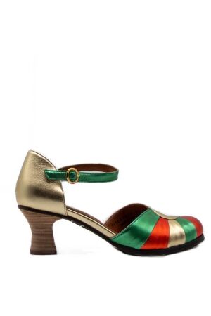 Fly London dames pumps goud rood groen