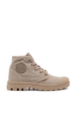 Palladium halfhoge dames veterschoen beige