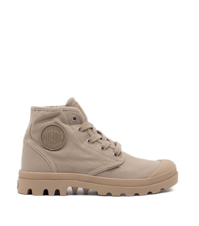 Palladium Palladium halfhoge dames veterschoen beige Pilat Palladium Dames Hoge Veterschoenen in Beige online kopen