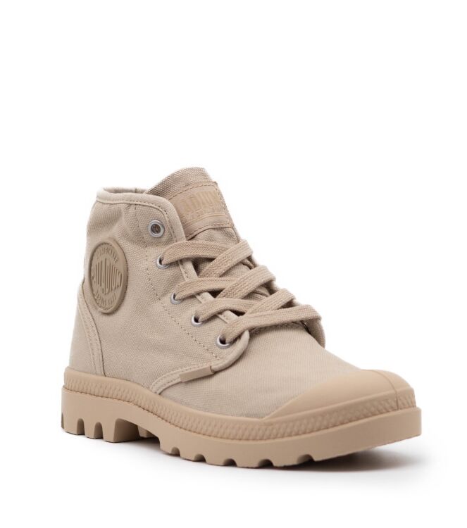 Palladium Palladium halfhoge dames veterschoen beige Pilat Palladium Dames Hoge Veterschoenen in Beige online kopen
