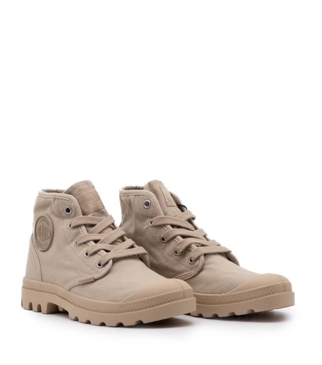 Palladium Palladium halfhoge dames veterschoen beige Pilat Palladium Dames Hoge Veterschoenen in Beige online kopen