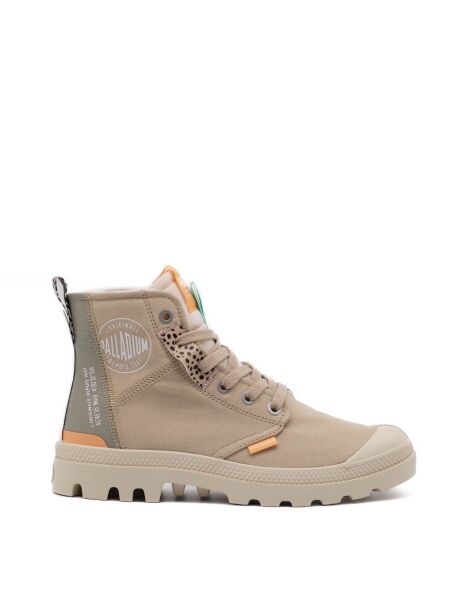 Palladium Dames halfhoge veterschoen beige