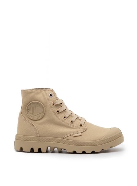 Palladium Dames halfhoge veterschoen beige