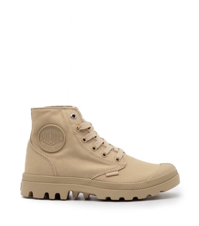Palladium Dames Hoge Veterschoenen in Beige online kopen
