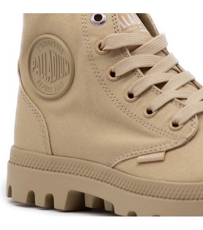 Palladium Dames Hoge Veterschoenen in Beige online kopen