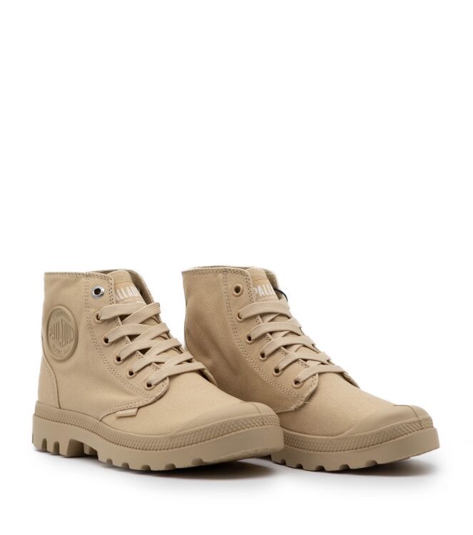Palladium Dames Hoge Veterschoenen in Beige online kopen