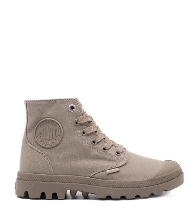 Palladium Palladium dames halfhoge veterschoenen bei Vintage Khaki Palladium Dames Hoge Veterschoenen in Beige online kopen